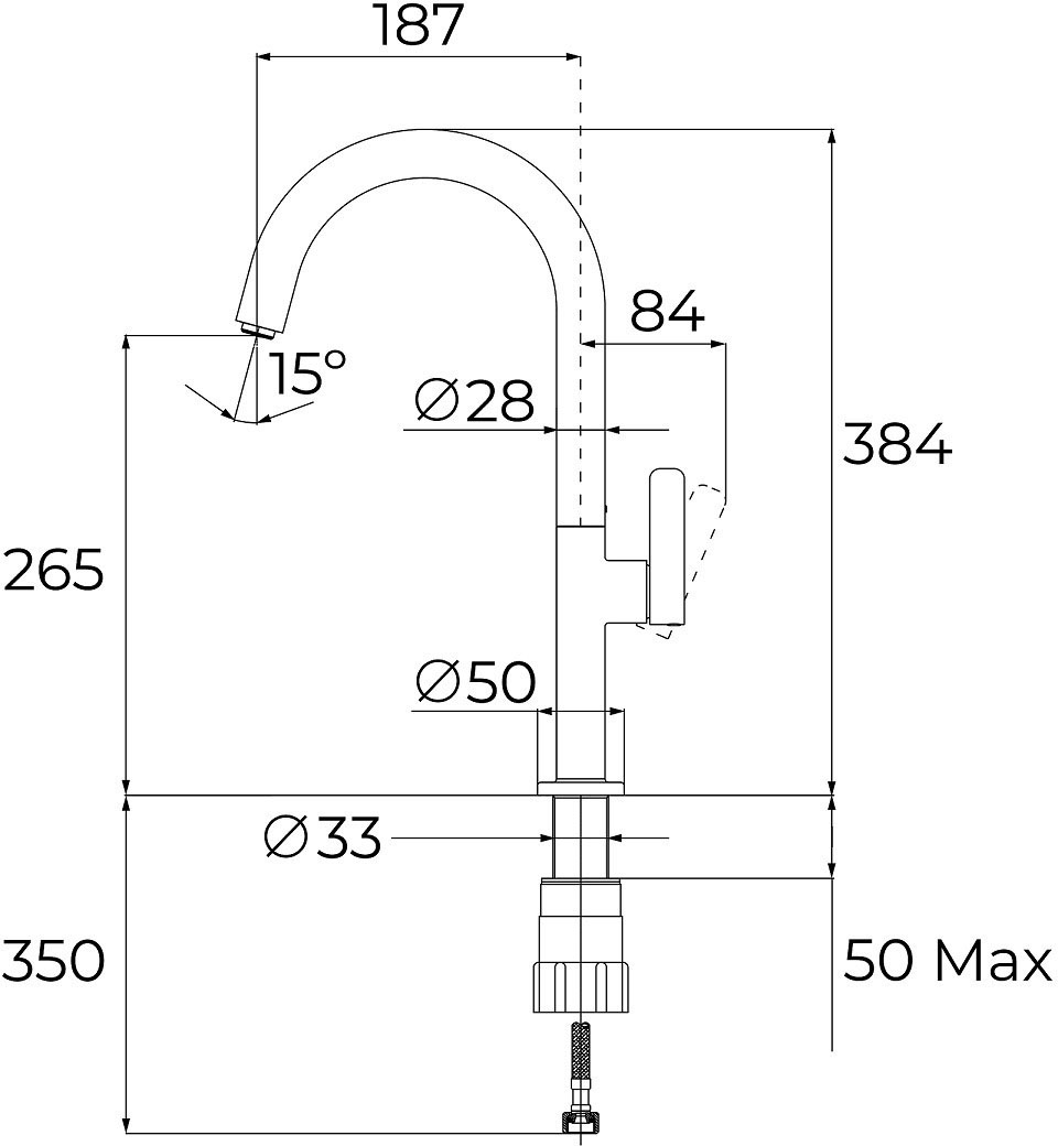 Teka OVAL 915 Black (116030065) Габаритні розміри