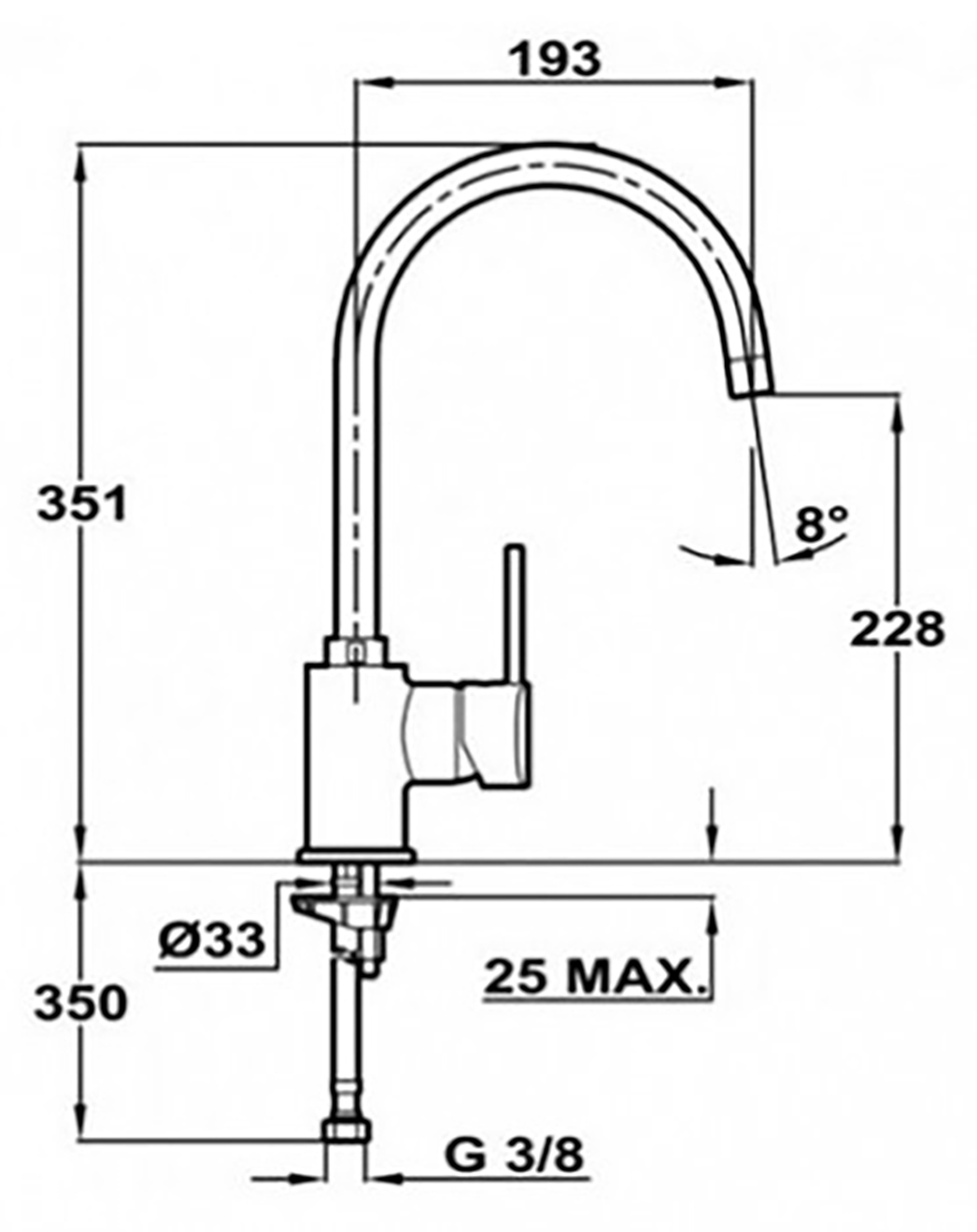 Teka SP 995(Alaior H) черный металлик (55995020Q) Габаритні розміри