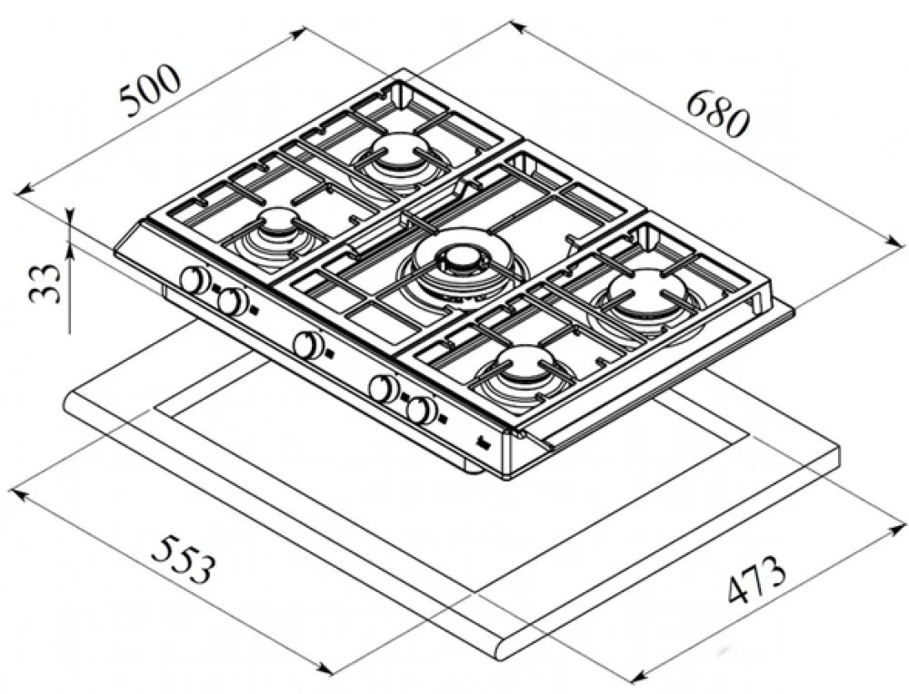 Teka EX 70.1 5G DR (40212304) Габаритні розміри