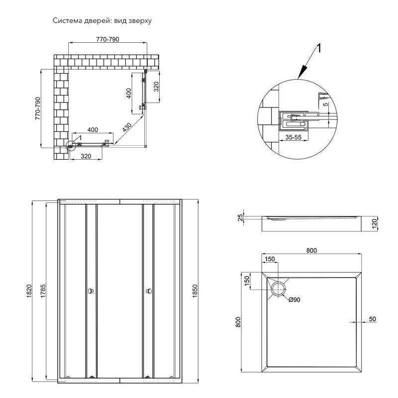 Q-Tap Presto CRM1088SP5 + Tern 308812C (CRM1088SP5+308812C) Габаритні розміри