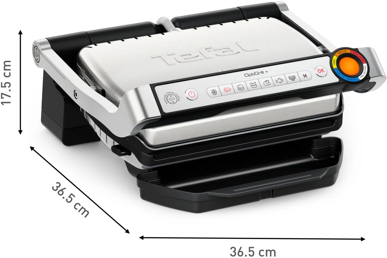 Tefal OptiGrill+ GC717D10 Габаритні розміри