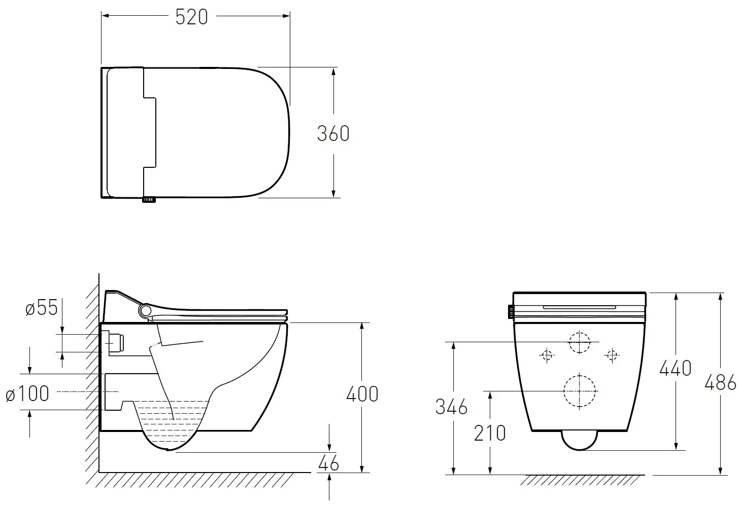 Volle Orlando Rimless (1325.001057) Габаритні розміри