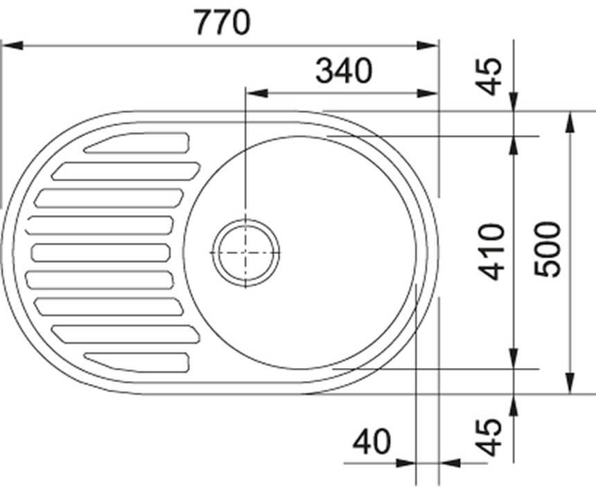 Franke Ronda ROG 611 (114.0668.599) Габаритные размеры