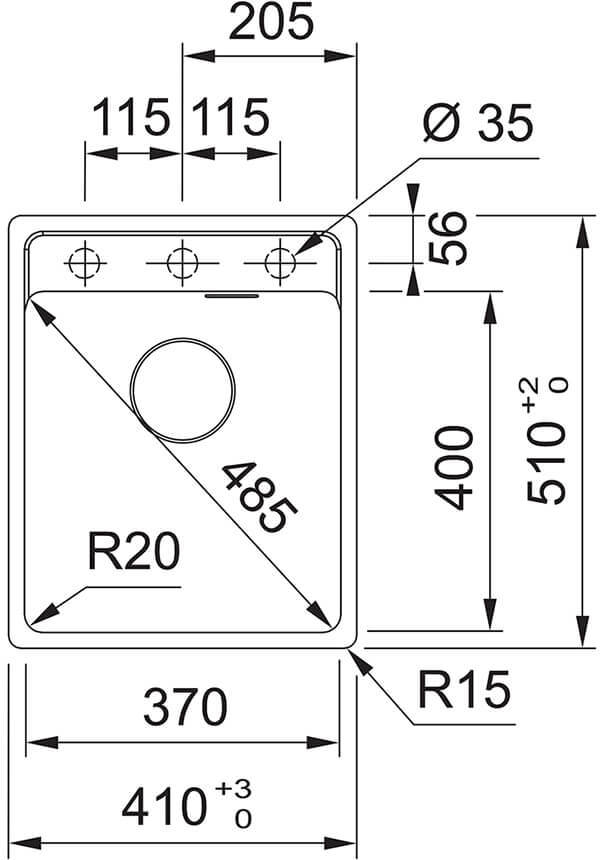 Franke Maris MRG 610-37 TL (114.0668.862) Габаритні розміри