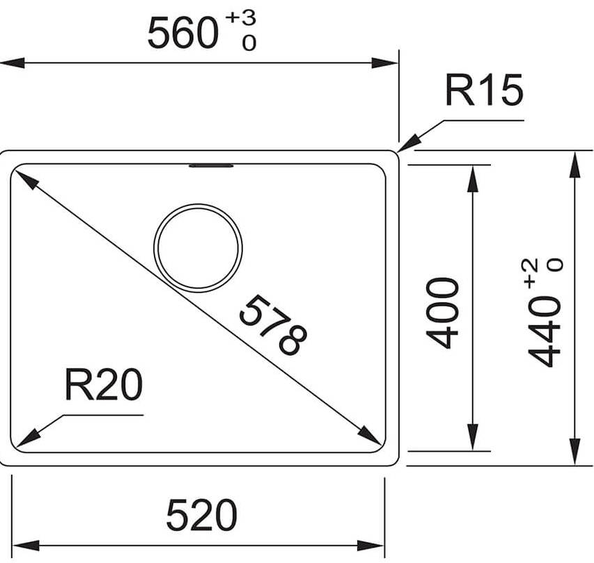 Franke Maris MRG 610-52 (114.0668.904) Габаритные размеры