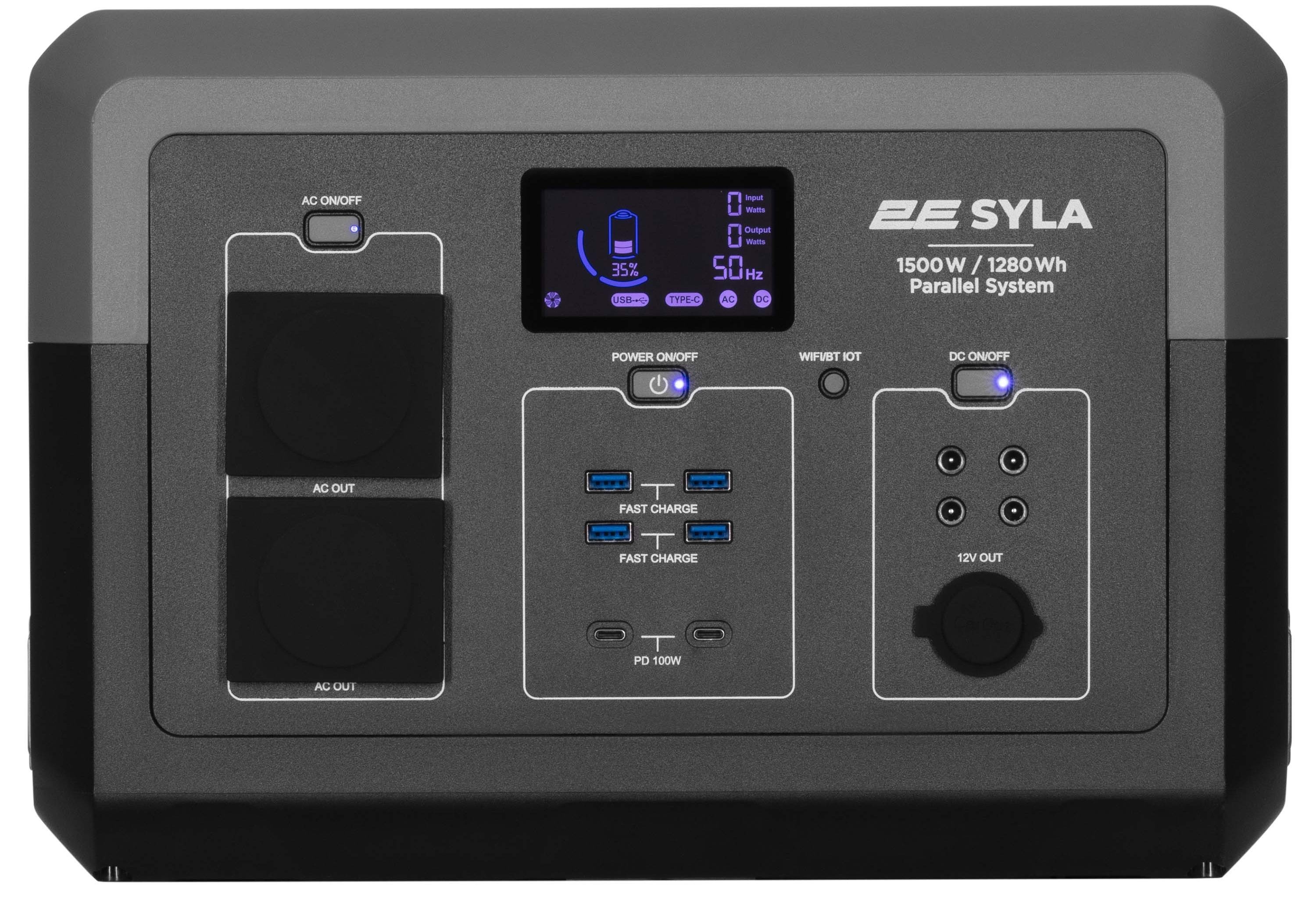 Портативная зарядная станция 2E Syla 1500 Вт, 1280 Вт/ч, WiFi/BT (2E-PPS1512)