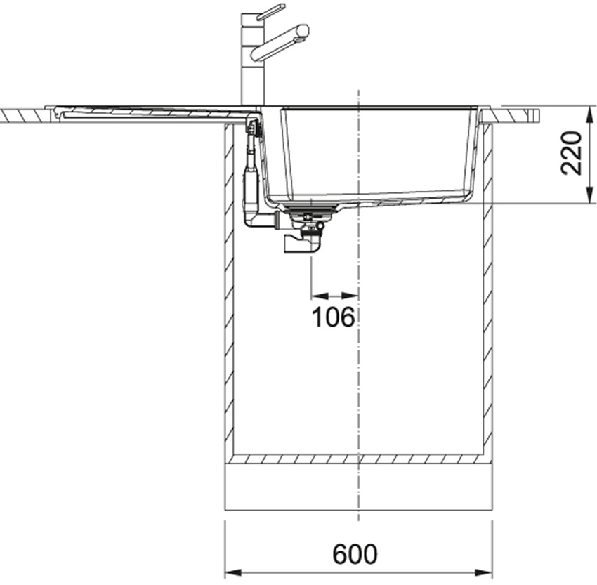 Franke Urban UBG 611-100 XL Black Edition (114.0699.232) Габаритні розміри