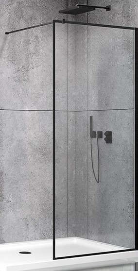 Душова стінка Dusel Walk-In WL171B Black Matt 1200x2000 в інтернет-магазині, головне фото