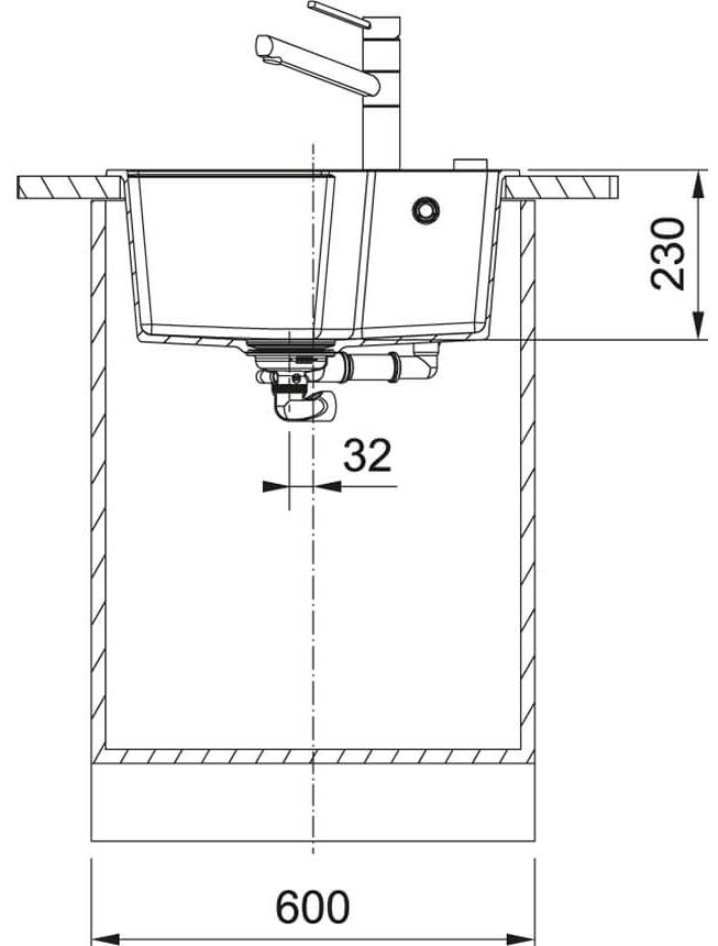 Franke Urban UBG 610-56 (114.0716.705) Габаритні розміри