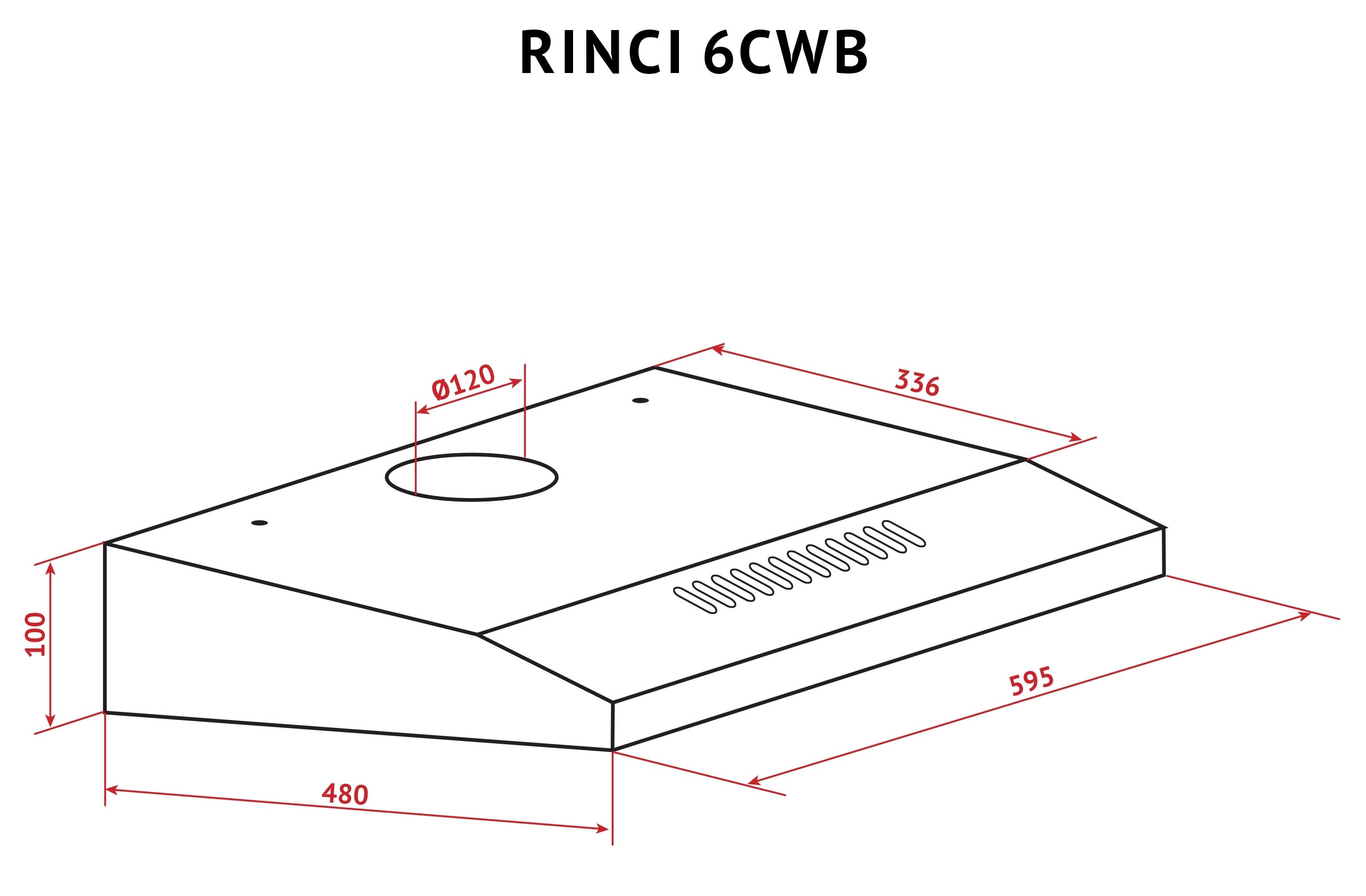 Perfelli Rinci 6CWB Nero Габаритные размеры