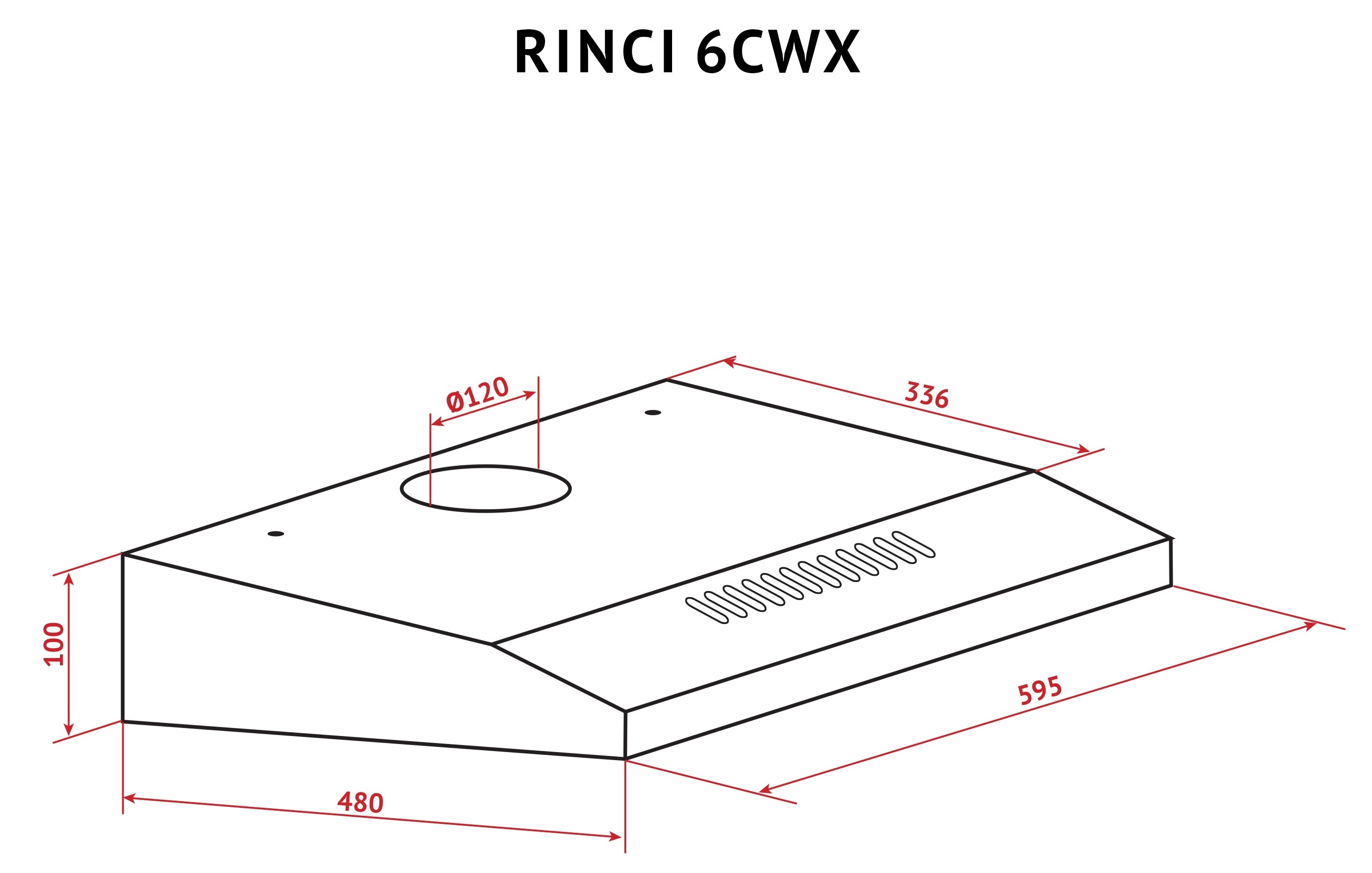 Perfelli Rinci 6CWX Bianco Габаритні розміри