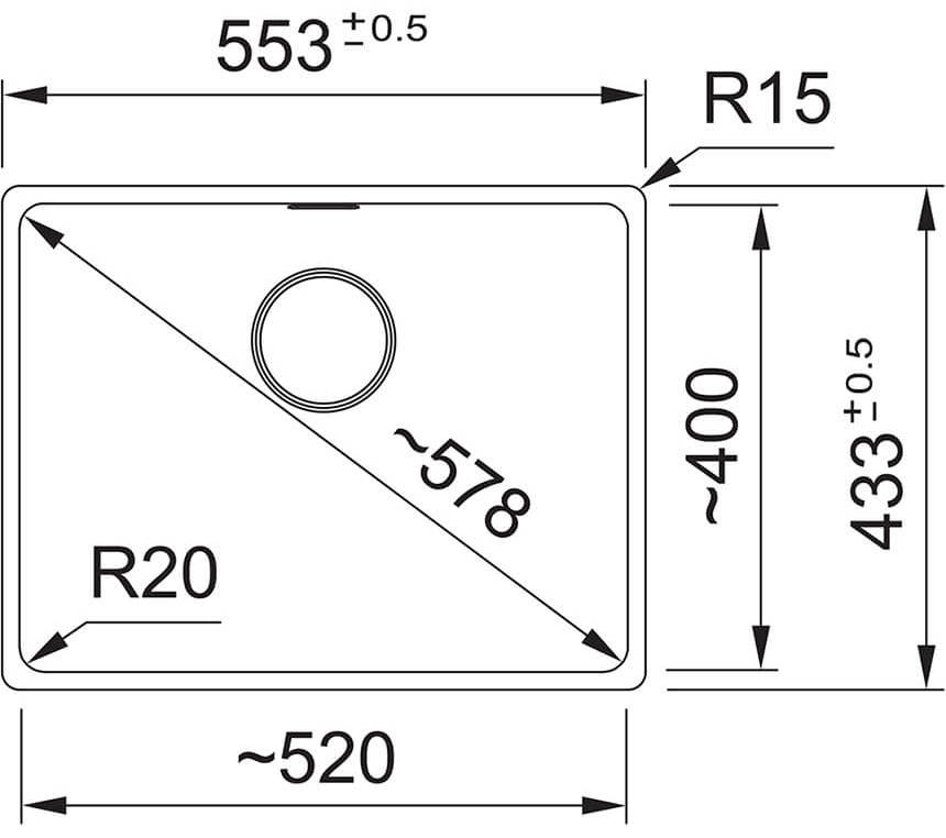 Franke Maris MRG 110-52 (125.0701.781) Габаритні розміри