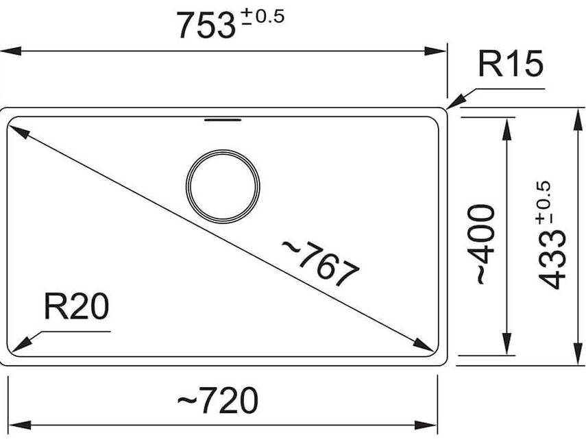 Franke Maris MRG 110-72 (125.0705.575) Габаритні розміри