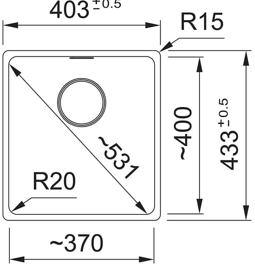 Franke Maris MRG 110-37 (125.0716.701) Габаритні розміри