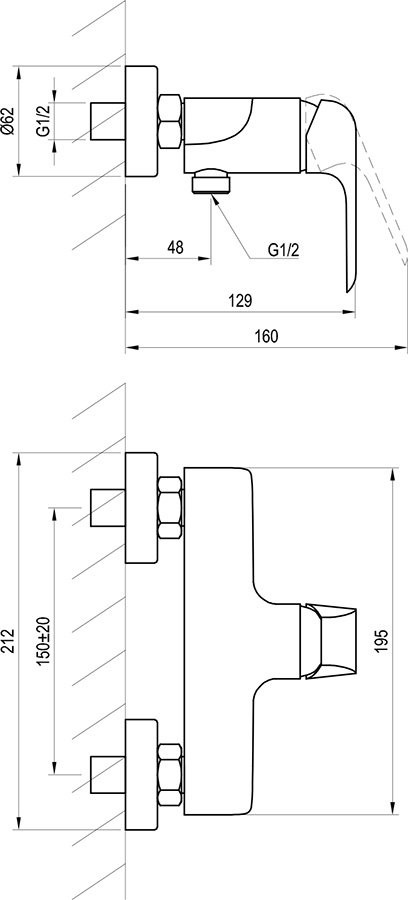 Ravak Flat FL 032.00 (X070121) Габаритные размеры