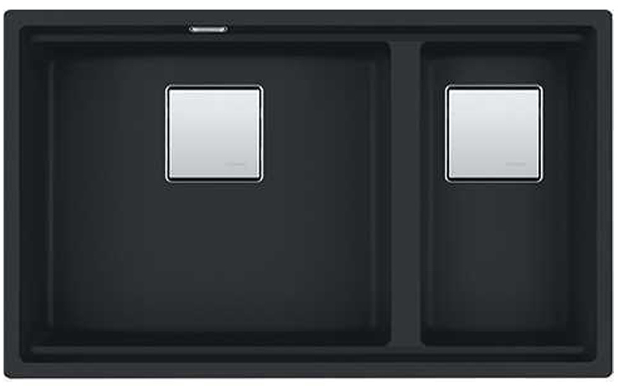 Кухонна мийка з фраграніту Franke KUBUS 2 KNG 120 Black Edition (125.0631.520) + Franke Active Twist (115.0669.768)