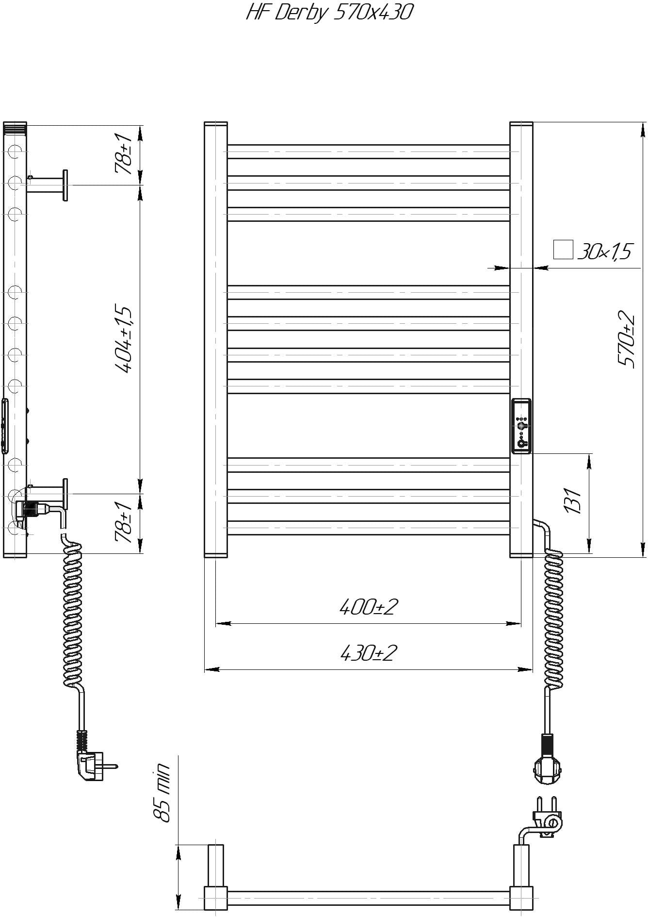 Hygge Family Derby 570x430 мм, білий матовий (6.1.0400.06.WM) Габаритні розміри