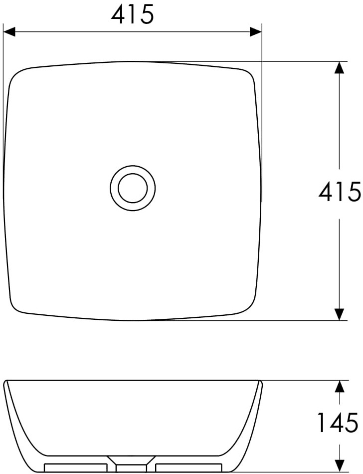 Imprese Black Edge 41,5*41,5*14,5 см (i11096) Габаритні розміри