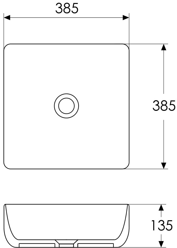 Imprese Black Edge 38,5*38,5*13,5 см (i11095) Габаритні розміри