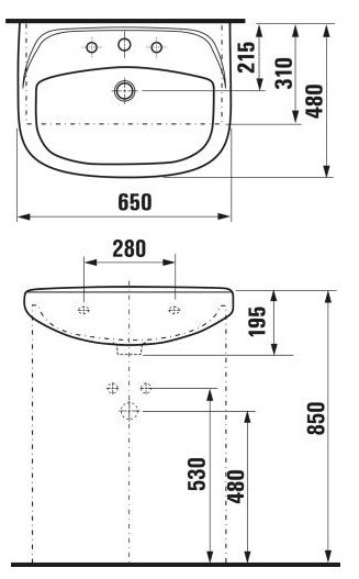 Jika Lyra Plus 65 H8143640001041 Габаритні розміри