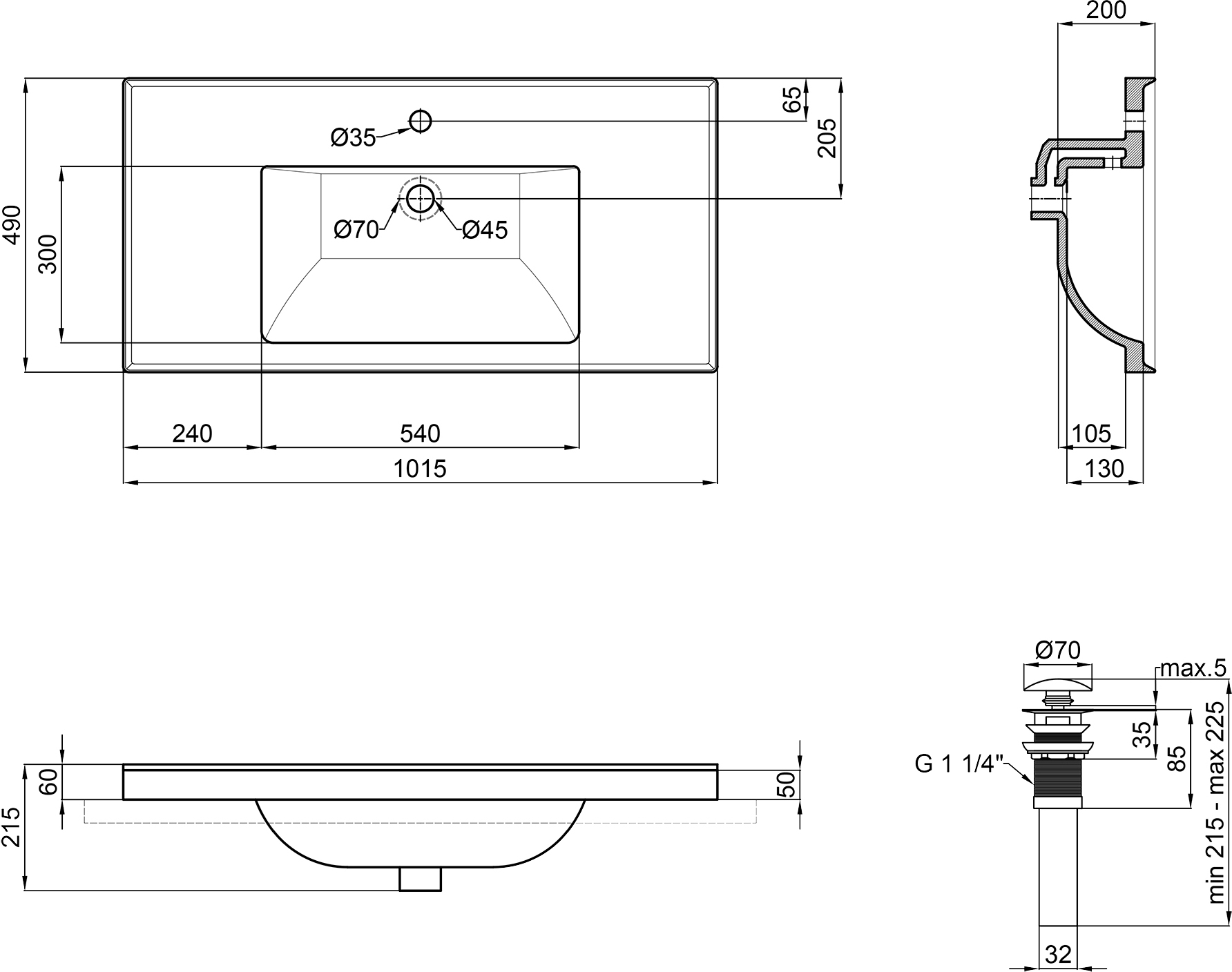 Q-Tap Albatross 5C QT01115100CW Габаритные размеры