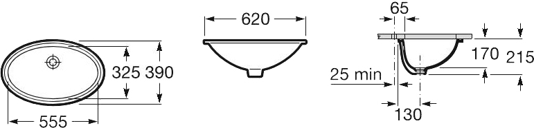 Roca Grand Berna A327899000 Габаритные размеры