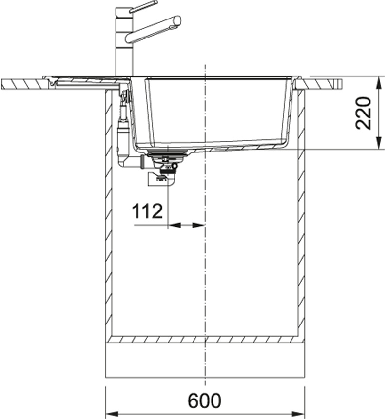 Franke Urban UBG 611-78 XL 114.0701.798 Габаритні розміри