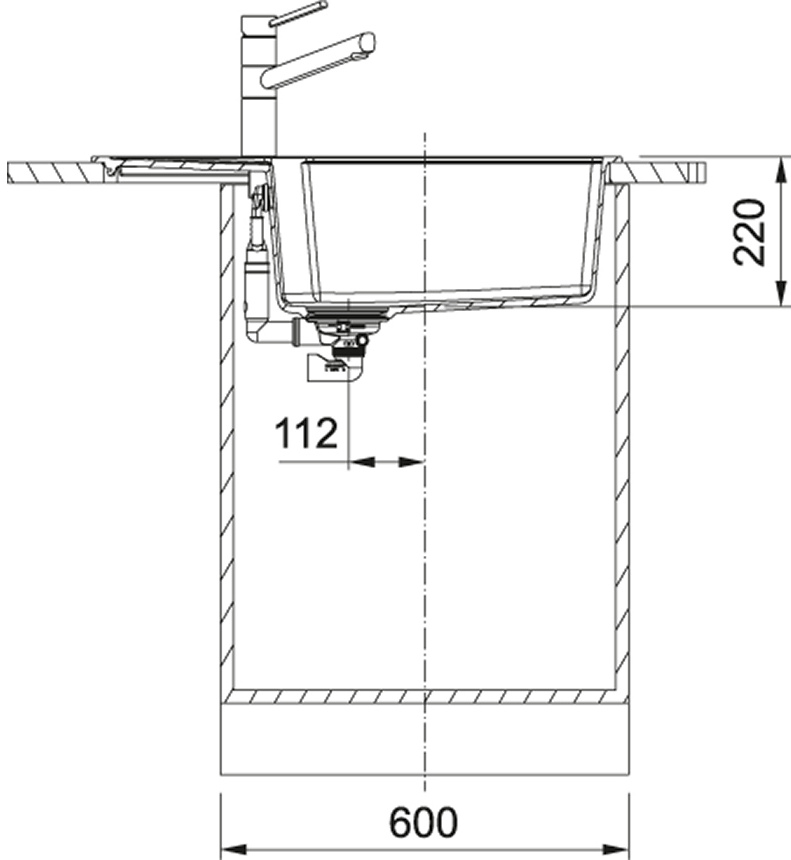 Franke Urban UBG 611-78 XL 114.0701.802 Габаритные размеры