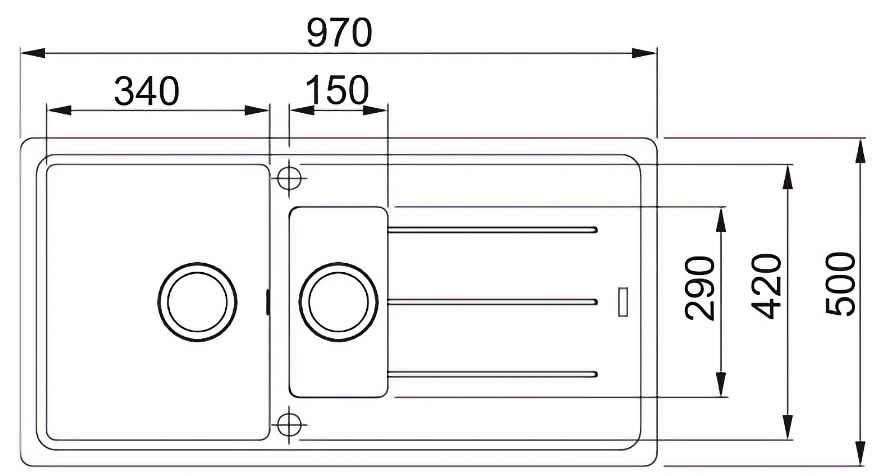 Franke Basis BFG 651 114.0720.002 Габаритные размеры