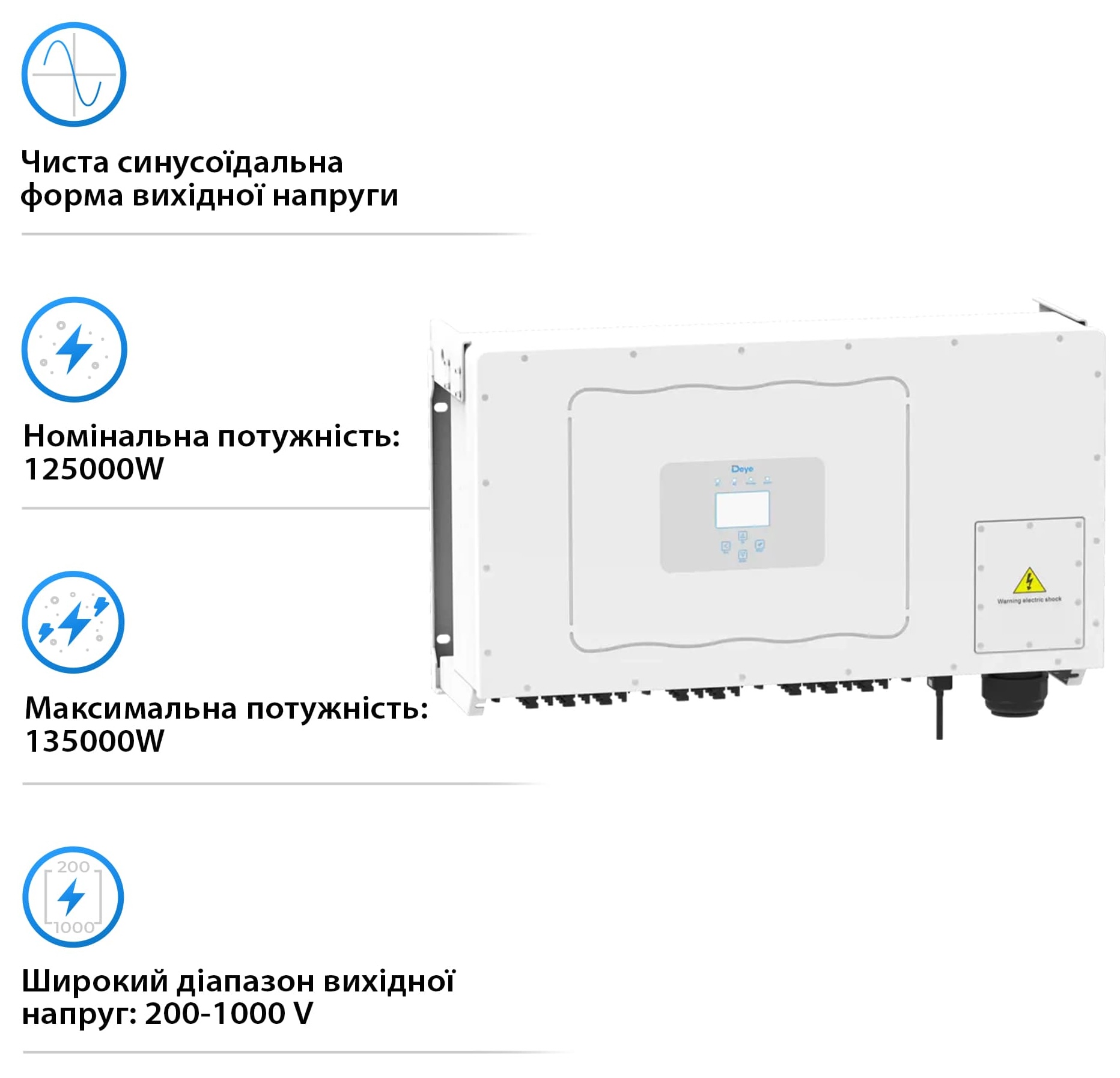 в продаже Сетевой инвертор Deye SUN-125K-G01P3-EU - фото 3