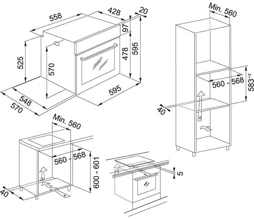 Franke Smart FSM 97 P XS 116.0606.096 Габаритні розміри