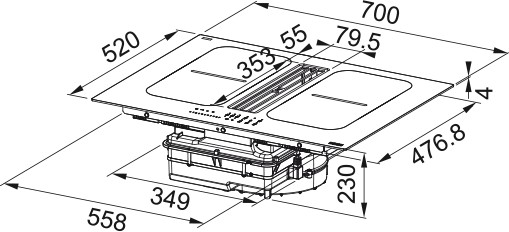 Franke FSM 7081 HI (340.0705.229) Габаритные размеры