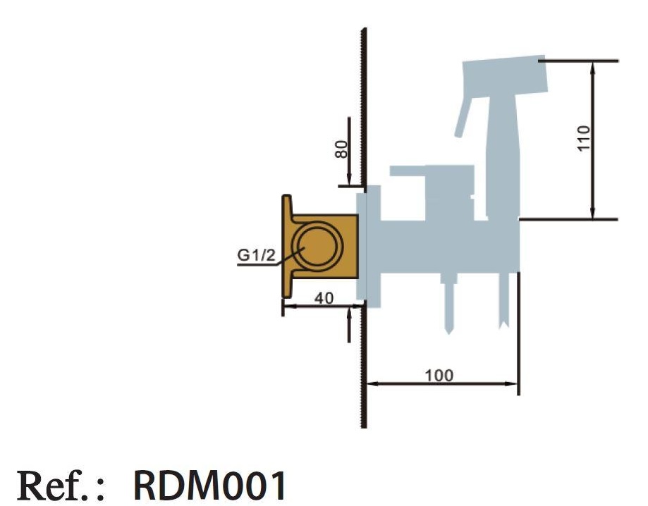 Imex Munich Black Gun Metal RDM001/BGM Габаритные размеры