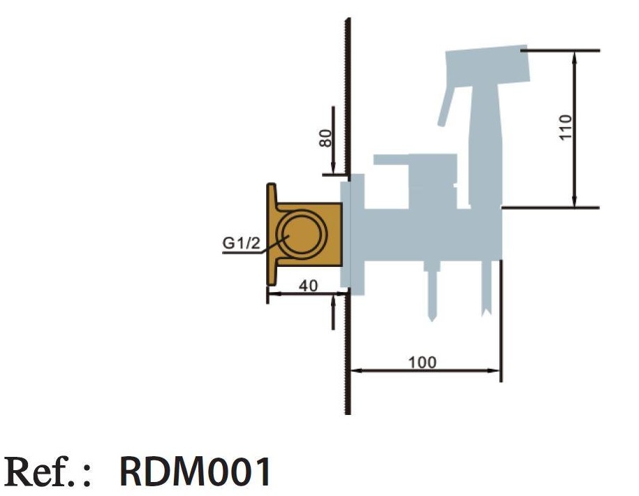 Imex Munich PVD Gold Matt RDM001/OC Габаритні розміри