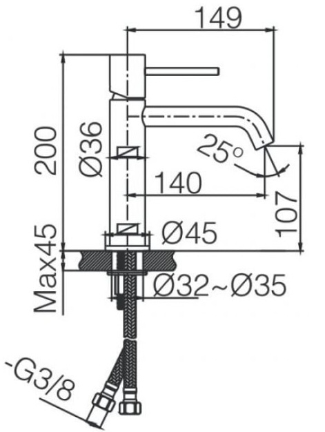 Imex Monza Black Gun Metal BDM039-1BGM Габаритні розміри