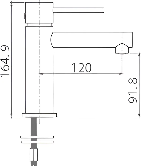 Imex Milos Stick BDYS045-1BL Габаритні розміри