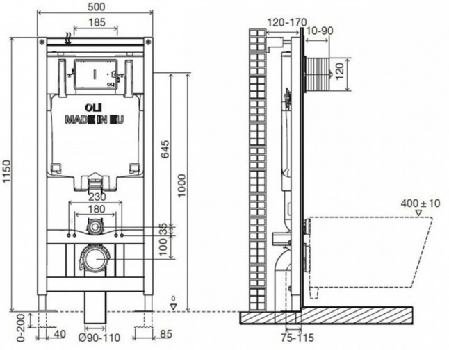 Oli 120 plus + сет b245 virgo clean on (659044+S701-427) Габаритные размеры