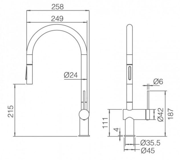 Imex Berna Black Matt GCE026/NG Габаритные размеры