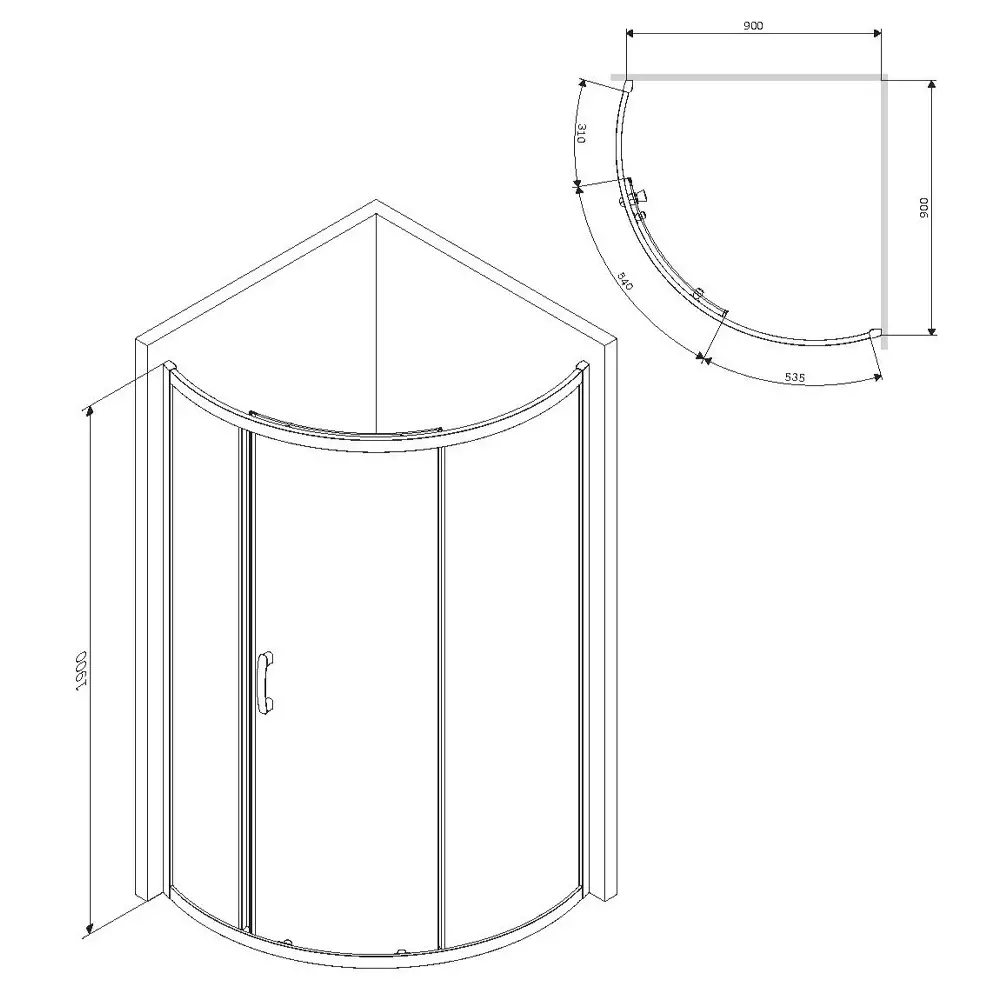 AM.PM W83UG-315-090CG Like 90x90 см Габаритные размеры