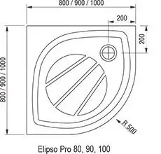 Ravak Elipso Pro 90 XA237701010 Габаритні розміри