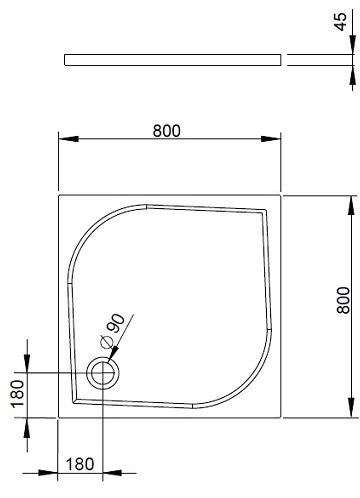 Radaway Delos C 80x80 (SDC0808-01) Габаритні розміри