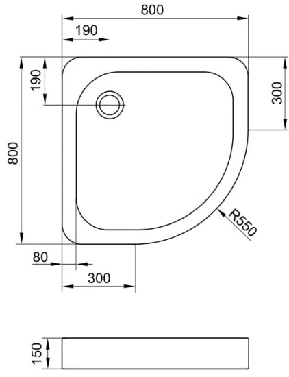 Eger 80x80 (599-0808R) Габаритные размеры