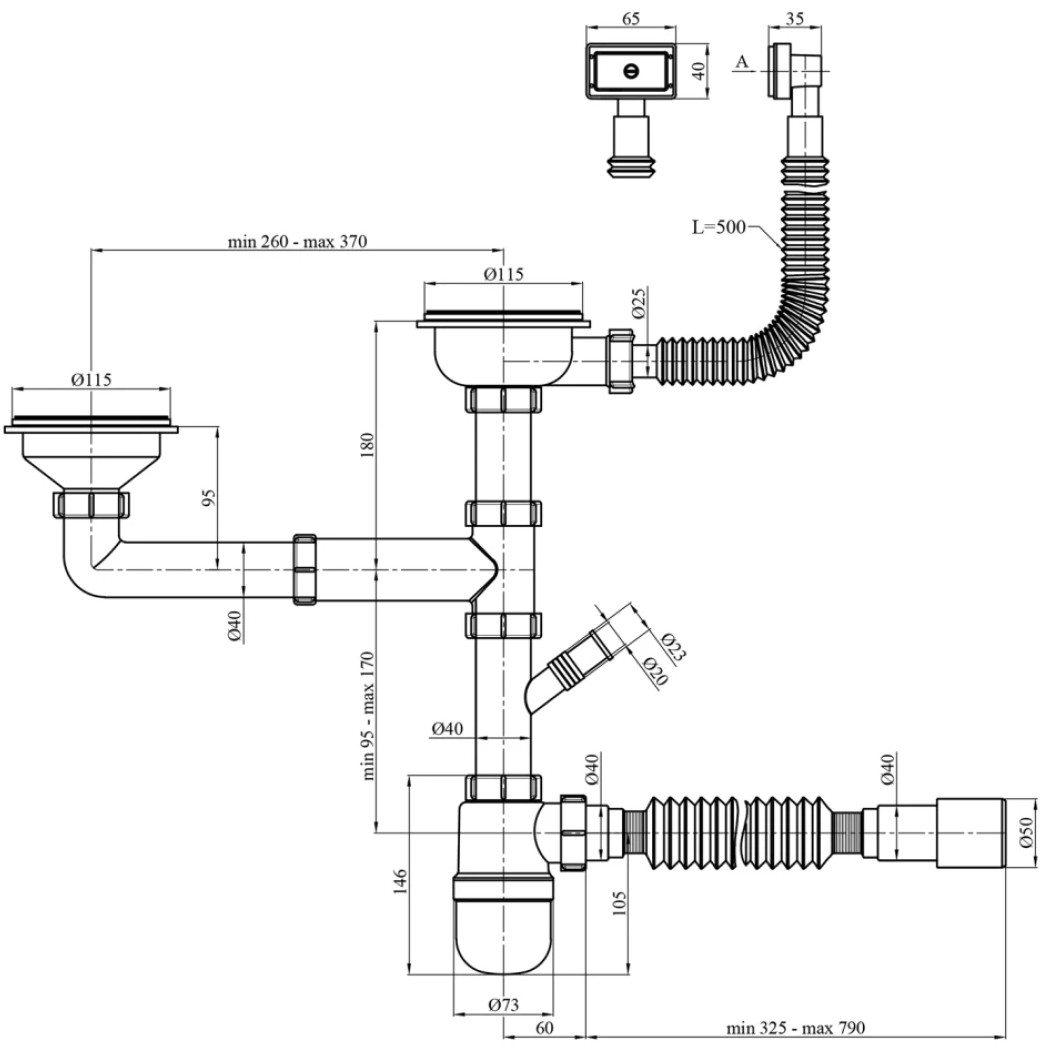 Agua KS04-1 Габаритные размеры