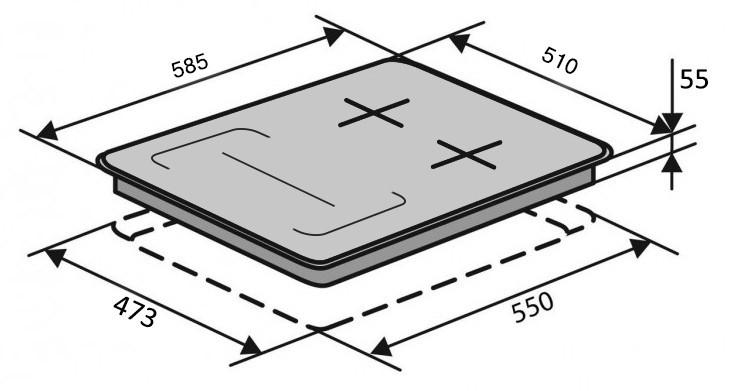 Ventolux HG622 B9G CS FI (BK) Габаритні розміри