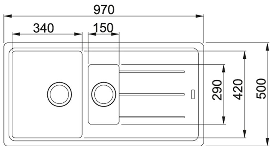 Franke BFG 651 114.0676.273 Габаритные размеры