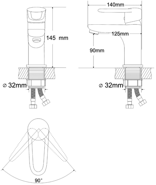 RJ Kink RBZZ003-1 Габаритные размеры