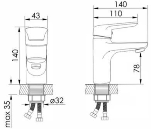 Imprese Krasa f03508601AA Габаритные размеры