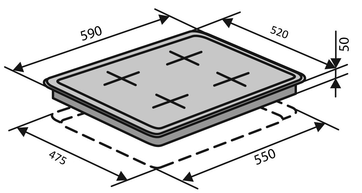 Ventolux HG640-DA3 CS (WH) Габаритні розміри