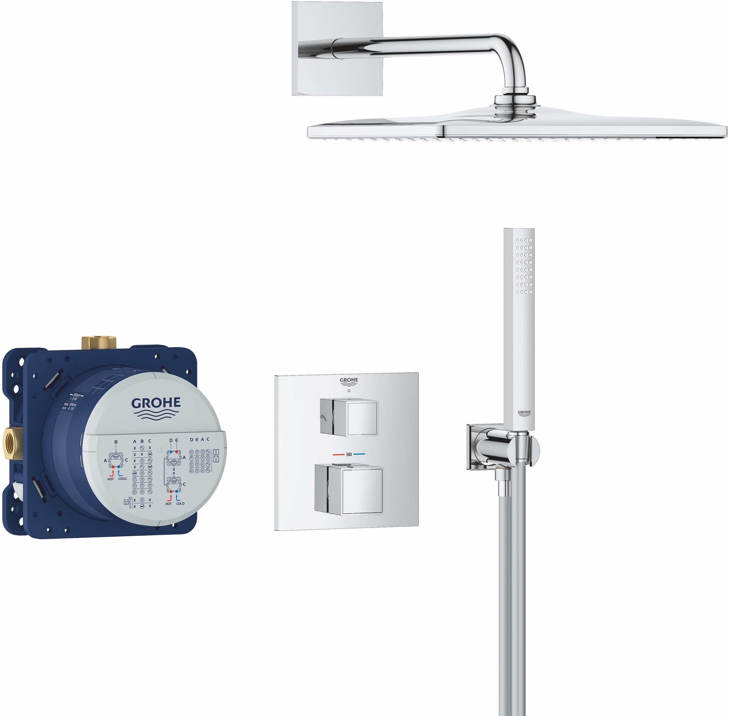 Душова система Grohe QuickFix Precision Cube & Vitalio Rain Mono 310 Cube 34879000 ціна 27499 грн - фотографія 2