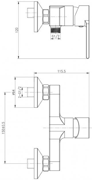 Cersanit Brasco S951-231 Габаритні розміри